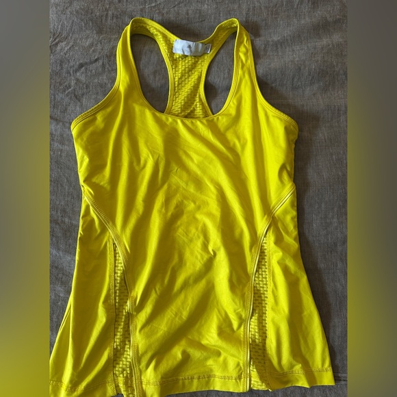 Adidas Stella McCartney Yellow Mesh Tank Top - Picture 1 of 4